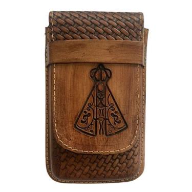 Imagem de Capa Bainha de Celular em Couro Modelo Premium - Com Passador para Cin