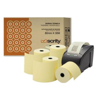 Imagem de Bobina Termica 80 x 30 m Amarela 30 unidades Cupom Fiscal Scrity, Amar