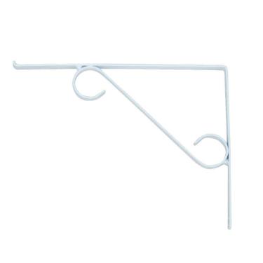 Imagem de Cantoneira Branca Suporte Mão Francesa em S p/ Vidro 30x50cm