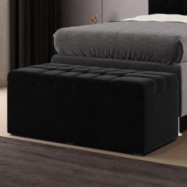 Imagem de Calçadeira Alpha 90 Modulada Estofada Z-005 Sued Preto Aradecor, Preto
