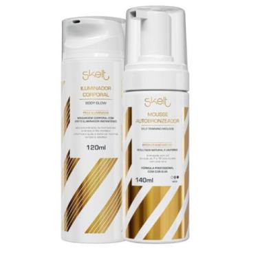 Imagem de Skelt Mousse Autobronzeador 140ml e Iluminador Corporal 120ml