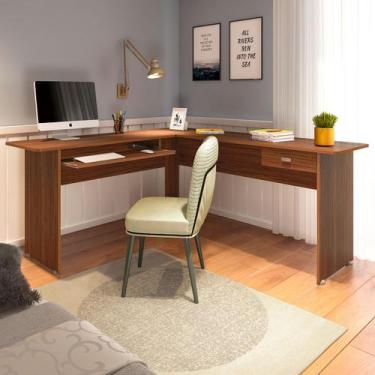 Imagem de Mesa para Escritório Cannes 1 Gaveta Cedro - Artely - Artely Móveis