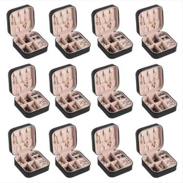 Imagem de kit 30 mini Porta Joias Com Divisória portatil varias cores lembrança 