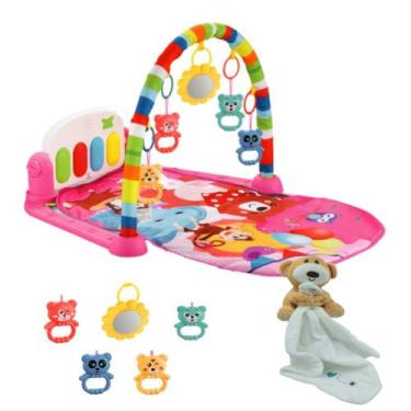 Imagem de Tapete Atividades Educativo C/ Móbiles e Naninha Urso Bebê - Color Bab