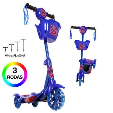 Imagem de Brinquedo Patinete Infantil Homem Aranha 3 Rodas Com Luz. - Zein
