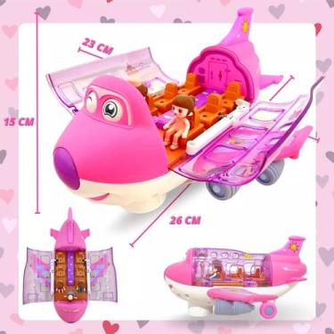Imagem de Avião Musical Bate E Volta Gira 360 Luzes 3d Brinquedo Infantil - Fun 