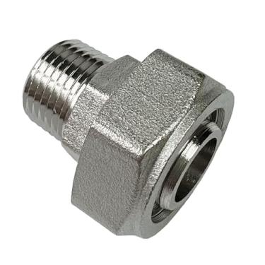 Imagem de Peças de metal M8005 Sistema de compressão de anel de vedação duplo de junta reta, Maxline M8005 junta reta para bucha de 3/10.2 cm com rosca externa NPT de 1/5.1 cm
