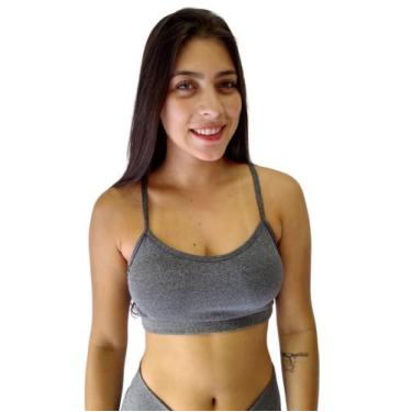 Imagem de top alça fina feminino com bojo removível fitness academia - TB modas,
