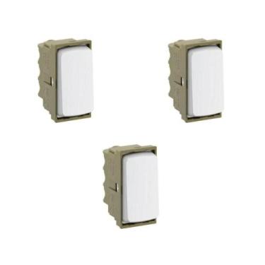 Imagem de Kit 3 Modulo Interruptor Paralelo Branco Zeffia Pial 680151 - Pial Leg