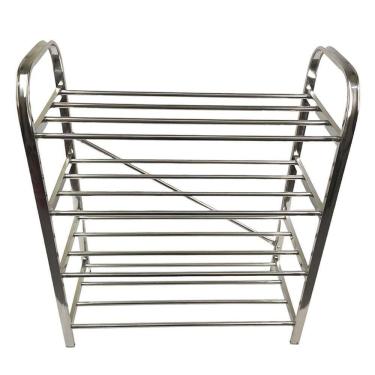 Imagem de Sapateira Prateleira Inox 4 Andares 12 Pares Organizador Calçado Sapato Corredor Hall De Entrada