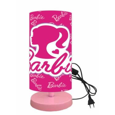 Imagem de Abajur luminaria infantil quarto bebe 15x20 barbie logo - ATACADAO DA 