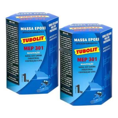 Imagem de Kit 2 Massa Epoxi Tubolit Mep 301 - 1kg Naval