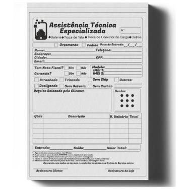Imagem de Bloco - Ordem de Serviço - Talão de Pedido - A5 - Assistência Técnica 