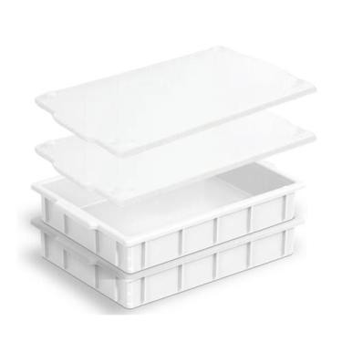 Imagem de Kit Com 2 Caixa De Fermentação De Pizza Massas Com 2 Tampas - LCR