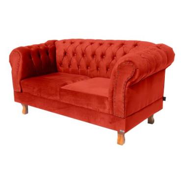 Imagem de Sofá Namoradeira 2 Lugares Chesterfield Duque Capitonê - Suede Preto /