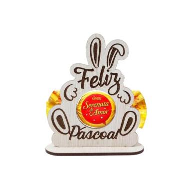 Imagem de Totem de Mesa Porta Bombom Feliz Páscoa Kit 10un Lembrancinha Decoraçã
