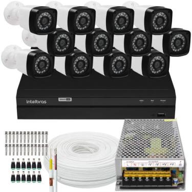 Imagem de Kit Cftv 12 Cameras Full 1080 Dvr Intelbras Sem HD Mhdx 1216