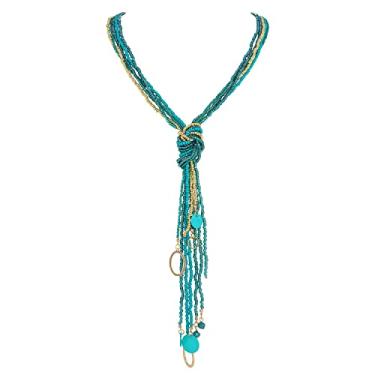 Imagem de COIRIS Colar de miçangas de sementes, vários fios, 10 babadores longos com nó de gravata para mulheres e meninas, Acrílico, Sem Pedra Preciosa