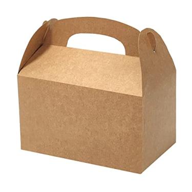 Imagem de Bonfasvo Caixas de presente pacote com 30 caixas de papel kraft dobradas marrom de 15,7 x 8,9 cm caixas de papel kraft dobradas para damas de honra, caixas de cupcake fáceis de montar com tampas para festa de aniversário de casamento, Natal