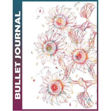 Imagem de Bullet Journal: Sunflower Watercolor Images Dot Grid Paper, Invest 10 minutes daily to Mental, Physical and Emotional Health Planner, Record To Do ... Ruled 110 Pages Undated, Quotes on Every Page