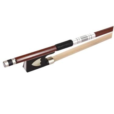 Imagem de 4/4 haste de arco de violino de madeira arco de violino tamanho completo núcleo de fibra de carbono misto pele de jacarandá brasileiro Arco violino prático