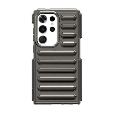 Imagem de Capa de celular luxuosa com almofada de ar listrada e à prova de choque para Samsung S24 Plus S23 Ultra FE A55 A35 A25 A15 A05 A05S M55 F55, cinza, para Galaxy A15 5G