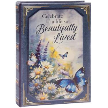 Imagem de The Bridge Collection Caixa de livro decorativa Beautifully Lived Memorial - Armazenamento oculto de livro falso - Caixa de bugigangas memorial - Presente de funeral