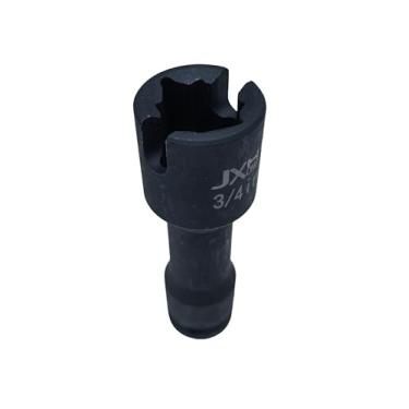 Imagem de Soquete profundo multiuso de 1/2 polegada, serve para porcas hexagonais de 1,2 cm e quadradas de 4 pontos, com slot de 5/40.6 cm para parafusos de olhal, ganchos J e grampos de aterramento, feito de