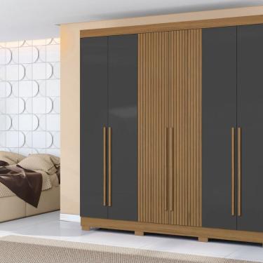 Imagem de Guarda-roupas 6 Portas 2 Gavetas Internas 2,30cm X 2,30cm Atacama/Grafite