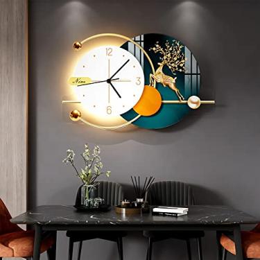 Imagem de Luminária de parede LED moderna interna com relógio silencioso 24 W Luminária de parede regulável Moderna Sala de estar Relógio de parede decorativo para quarto, sala de estar, corredor, res