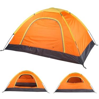 Imagem de Tenda de Acampamento, Barraca de Poliéster da Tenda da Família para Acampar Com Design de Dupla Camada para Escalar Acampamento (Laranja)