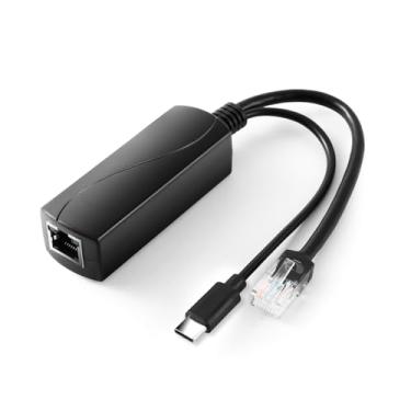 Imagem de REVODATA Divisor Gigabit tipo C PoE 5V/4A, PoE 48V para USB-C 5V/4A, compatível com IEEE802.3af/at, adaptável 10/100/1000Mbps, divisor adaptador PoE para Smart Home/Pi 4B/4B+ (TYPEC0504G)
