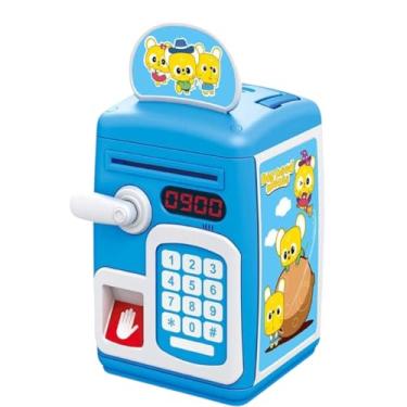 Imagem de COFRE DIGITAL SENHA ELETRONICO AUTOMATICO IMPRESSAO DIGITAL COFRINHO COMPLETO INFANTIL BIOMETRIA TECLADO MOEDAS NOTA