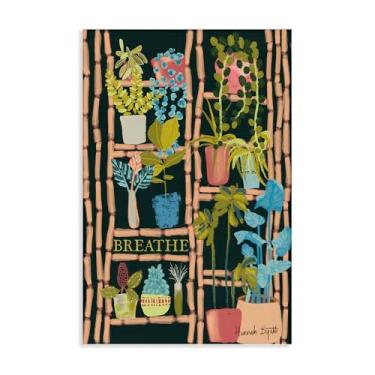 Imagem de Stupell Industries Prateleira de plantas em tela preta design de arte de parede por Hannah Byatt, 20 x 30
