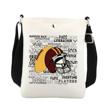 Imagem de Bolsa transversal de futebol, presente de futebol para amantes de futebol, treinador, presentes para fãs de futebol, bolsa tiracolo, Branco