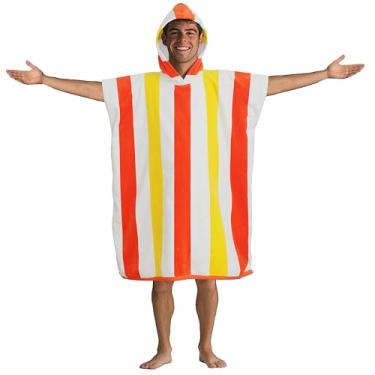 Imagem de ORIGINAL KIDS Poncho de toalha de praia com capuz - saída de banho - 100% algodão veludo XL toalha poncho com capuz - roupão de banho de piscina adulto criança grande vestível - pelúcia macia 630 GSM