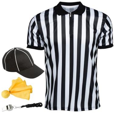 Imagem de Murray Sporting Goods Conjunto de 4 peças de árbitro - camisa, chapéu, bandeira e apito de árbitro (médio)