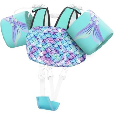 Imagem de Vvinca Colete de natação infantil separável para meninos e meninas de 10 a 29,9 kg (2 a 6 anos) | Boia de piscina 3 em 1 para meninos e meninas, segurança resistente ajustável para 2, 3, 4, 5 e 6 anos