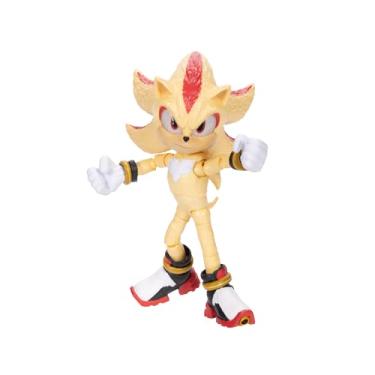Imagem de Sonic The Hedgehog Boneco Super Shadow do filme Sonic 3 por Jakks Pacific, mede 13 cm de altura, altamente articulado para meninos/meninas, oficialmente licenciado para 3 filmes, sugerido para maiores