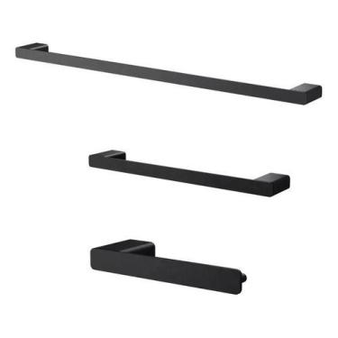 Imagem de Kit Acessórios Porta Toalha Banho Rosto Papeleira Docol Flat