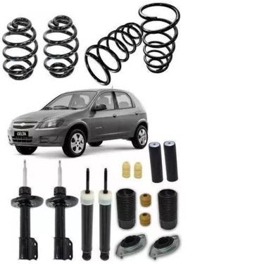 Imagem de Kit Suspensão 4 Amortecedor+ 4 Molas+ 4 Batente Celta Prisma