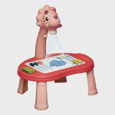 Imagem de Mesa Projetor Infantil de Desenho Dinossauro (rosa) - Mundo Encantado