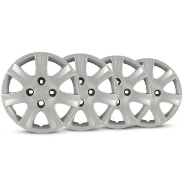 Imagem de Jogo 4 Calota Modelo Original Peugeot 206 207 307 Prata Aro 14 Grid