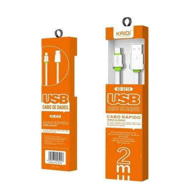 Imagem de Cabo Carregador Usb Rápido kaidi 2M p/ iPhone Cor Branco