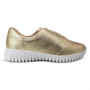 Imagem de Tênis Usaflex Feminino Couro Detalhe Rebite Casual AE22038