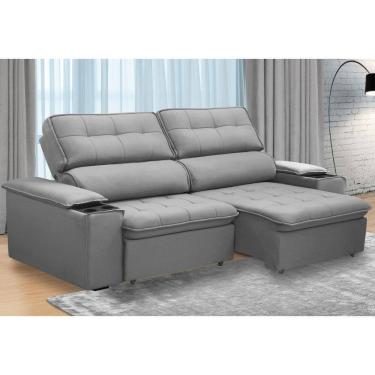 Imagem de Sófa 3 Lugares Retrátil Reclinável 210cm Veludo Belfort Ferguile