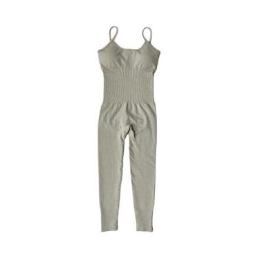 Imagem de Macacão de Yoga Sem Costura Feminino - Conjunto de Agasalho para Fitne