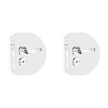 Imagem de 2 Fechadura Soprano Banheiro Pali Roseta Redonda Cr 40Mm