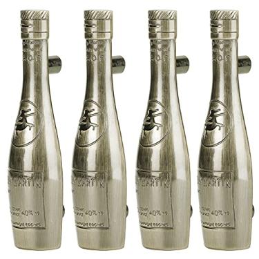 Imagem de 4 Defina a Maçaneta de Porta Em Forma de Garrafa de Vinho Antigo Com Unhas de Montagem, Maçaneta de Armário de Gabinete de Liga de Zinco, 105 X 27 X 25 Mm Com Distância de 65 Mm, Retire As Gavetas