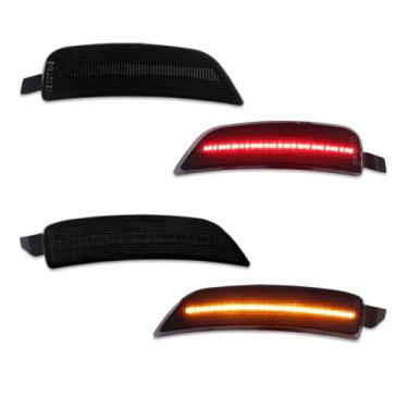 Imagem de MODIPIM Lente fumê âmbar frontal e traseira vermelha LED lateral marcador de estacionamento para Mazda Miata MX-5 2016-2023 4 peças lâmpadas secundárias